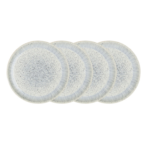 Denby - Set di 2 ciotole per cereali Halo Speckle - Grigio, fantasia neutra Coupé lavabile in lavastoviglie microonde stoviglie 820ml - Stoviglie in ceramica smaltata - Ciotole per zuppa resistenti a